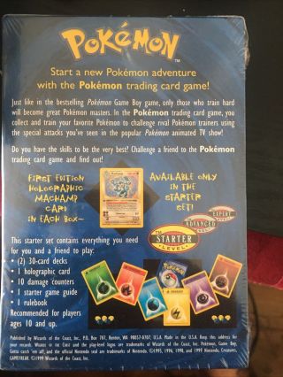 pokemon 1st edition Base Set,  2 Player Starter Set 2
