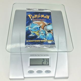Pokémon Base Set Booster Pack Blastoise Art Factory 1999 Weighed