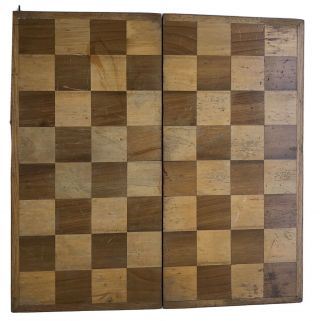 Vintage 1938 W C Horn Checkers Chess Fold - Up Wood Board Game