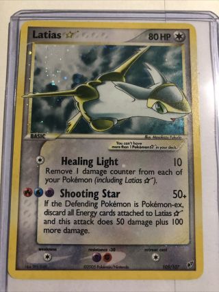 2005 Pokemon Ex Deoxys Gold Star Holo Latias 105 Nm Not Played One Owner