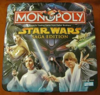 Star Wars Monopoly Saga Edition In Embossed Tin - Parker Brothers - 2005