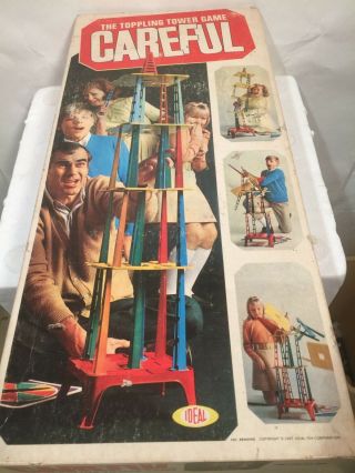 Vintage Ideal Game Careful Toppling Tower 1967 Usa Made 2900 - 9
