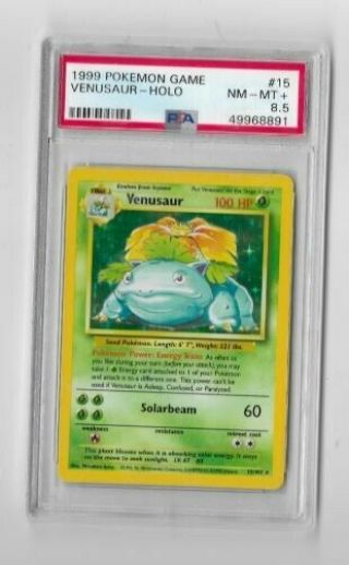 Psa 8.  5 Pokemon 1999 Base Set Unlimited Venusaur Holo Card Wotc 15/102