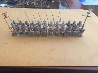 25mm Metal Medieval British Crusaders Men At Arms With Pikes 24 Count
