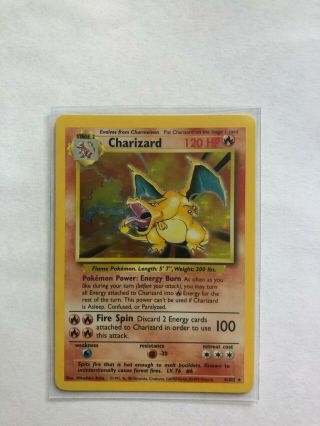 1999 Pokemon Card Charizard Base Set Holo Nm 9/10 Very Minor Play Rare