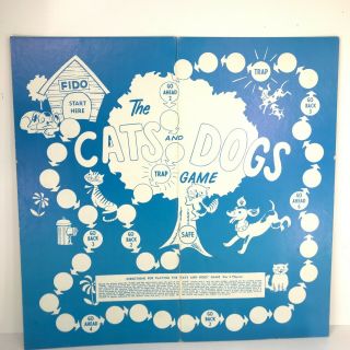 1950 ' s - 60 ' s Warren Built Rite Fun At The Zoo & Cats And Dogs 2 Games In One Vtg 3