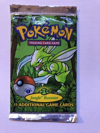 Pokemon 1st Edition Jungle Booster Pack.  Scyther Art.  Unweighted/untampered