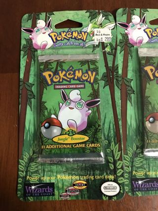 3 1999 Pokemon Jungle Booster Packs Factory Wiggly/Flar/Scyther 2