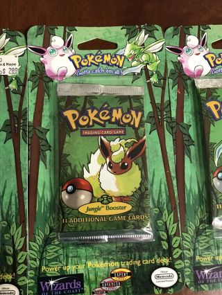 3 1999 Pokemon Jungle Booster Packs Factory Wiggly/Flar/Scyther 3