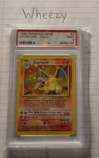 1999 Pokémon Base Set Charizard Holo 4 Psa 9