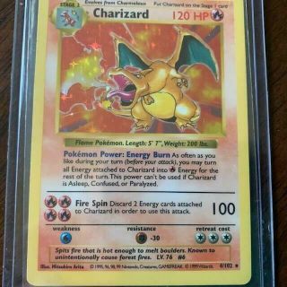 Charizard Shadowless Holo 4/102 Lp 1999 Pokemon