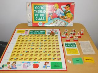 Vintage 1970 Milton Bradley Go To The Head Of The Class Game Complete