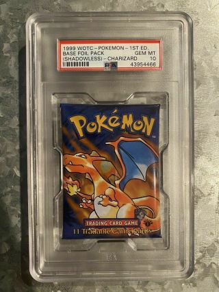 1999 Wotc Pokemon 1st Edition Base Foil Pack Shadowless Charizard Psa 10