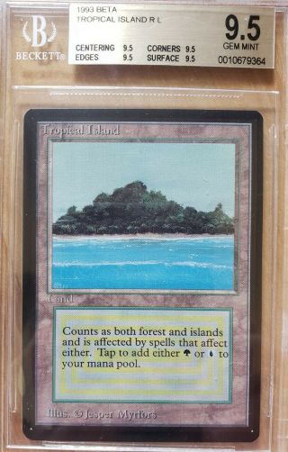 Vintage Magic | Quad,  Gem Mtg Bgs 9.  5 Beta Tropical Island,