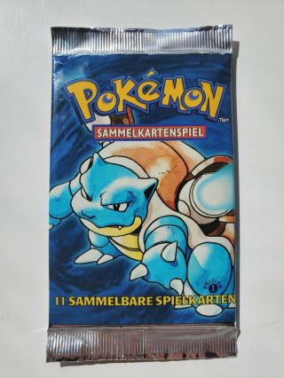 Pokemon German 1st Edition Base Set Booster Pack - Blastoise Artwork - Unweighed