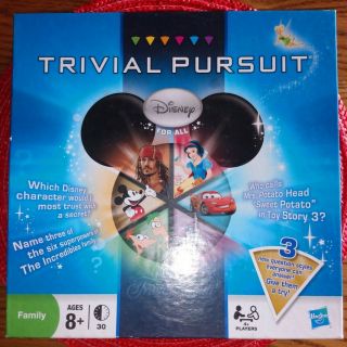 Trivial Pursuit Disney For All Hasbro Board Game 8,  Complete