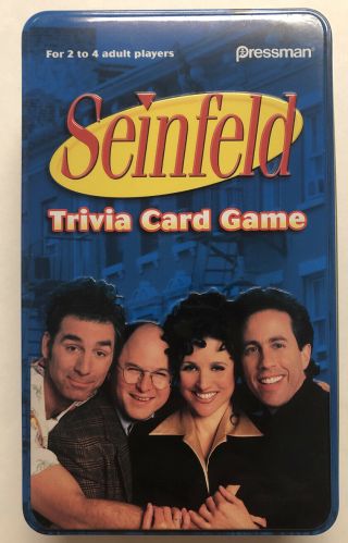 Seinfeld Trivia Card Game 2 To 4 Adult Players Tin Box 2009 Pressman