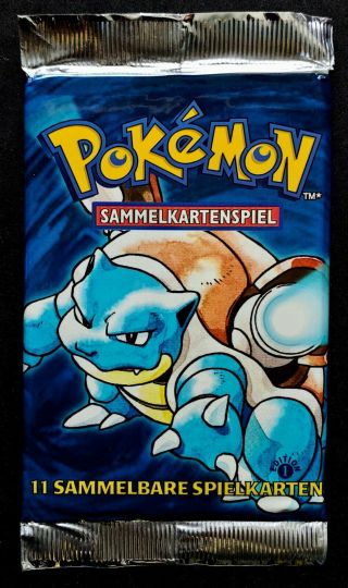 1999 Pokemon German 1st Edition Base Set Booster Pack - Blastoise Artwork