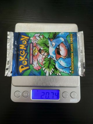 1999 Pokémon Tcg Base Set Booster Pack Cards Weighed Heavy/light? 20.  74 G