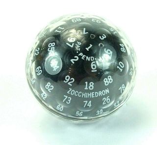 Zocchihedron D100 Black Die With White Numbers 100 Sided Gamescience