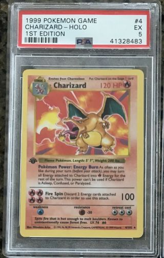 Authentic Pokemon - Psa 5 - - Charizard 1st Edition Base Set 1999 4
