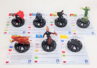 Heroclix Justice League Trinity War Set Complete 7 - Figure Fast Forces W/cards