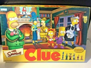 2002 The Simpsons Clue Board Game 2nd Edition Open W/sealed Parts