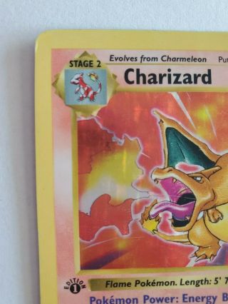 1999 Pokemon 1st Edition Shadowless Charizard 4/102 Played 2