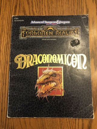 Rare Draconomicon For1 Forgotten Realms 1990 1st Print Ad&d 2nd Edition Sc 9297