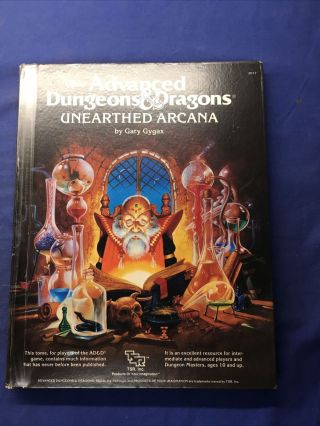 Advanced Dungeons And Dragons - Unearthed Arcana 1985 Gygax Tsr