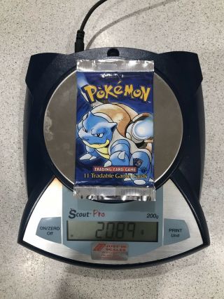 Pokemon 1st Edition Base Set Booster Pack Blastoise Art Weighed Rare