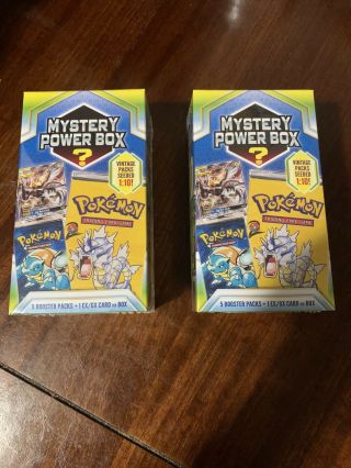 (2x) Pokemon Mystery Power Box 2019 Rare Vintage Packs Seeded 1:10