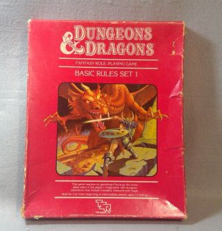 Tsr Dungeons & Dragons Basic Rules Set 1 Fantasy Role Playing Game Red Box 1983