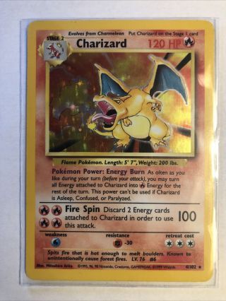 1999 Pokemon Charizard Stage 2 Unlimited Base Set Rare Holo 4/102