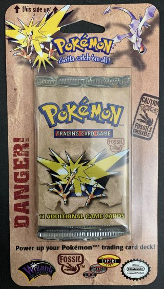 1999 Pokemon Fossil Booster Pack Factory Zapdos Near