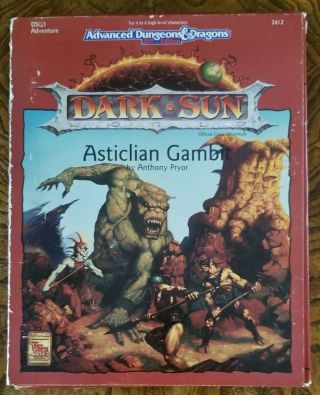 Asticlian Gambit - Dark Sun Adventure Dsq3 - Ad&d 2nd Edition (tsr,  1992)