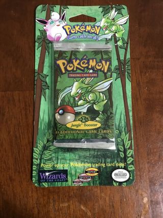 1999 Pokemon Jungle Booster Pack Factory Scyther Vintage Price Tag