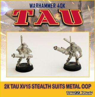 Warhammer 40k Tau Xv15 Stealth Suits Metal Figures Oop Perfect Cond.  2001