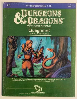 Dungeons & Dragons Dungeon Module X6 Quagmire 9081 Expert Game Adventure
