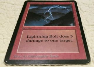 Lightning Bolt Alpha Heavily Pld Artifact Uncommon Magic Card 1993 Mtg