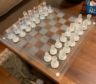 Large Glass Chess Set