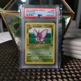 Psa 10 Gem 1st Edition Jungle Non - Holo Venomoth 29/64 Pokemon Card 6660