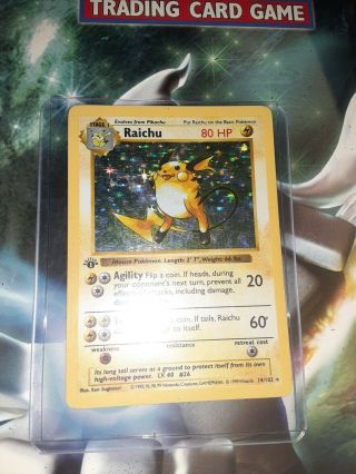 1999 Pokemon Game Holo 1st Edition First Raichu 14/102 Base Set Psa 5 Ex