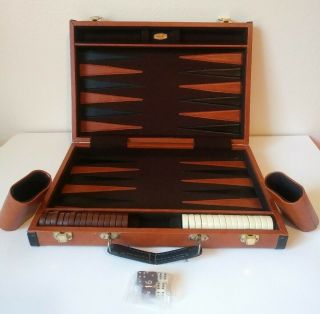 Vintage Roberts San Fransisco Backgammon Set In Leather Case - Fred Roberts Sf