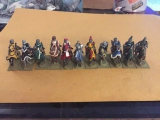 25mm Metal Medieval Mounted Knights 11 Count