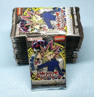 English Yugioh Invasion Of Chaos 24 Booster Packs = Box Quantity Unsearched
