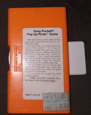 Pocket Pop Up Pirate Tomy Pocket Game PopUp RARE 2