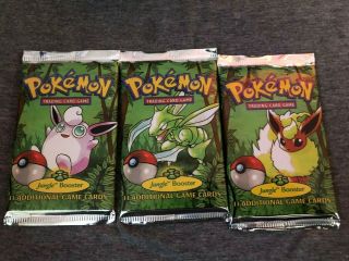 Three 1999 Pokemon Jungle Booster Pack Factory