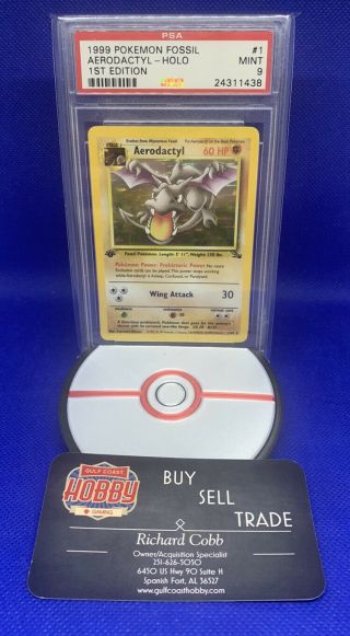 Pokémon Psa 9 Aerodactyl 1st Edition Holo Fossil Wotc