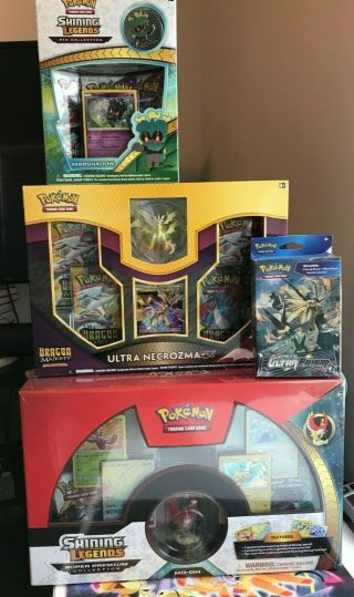 Pokemon Boxes - Dragon Majesty,  Shining Legends,  & Ultra Prism